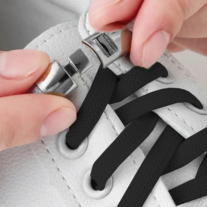 رباط حذاء مرن بقفل لضمان عدم الفك للاحذية الرسمية والرياضية بالوان مختلفة للكبار والاطفال