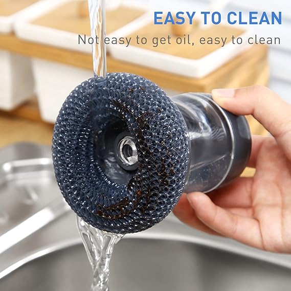 فرشه غسيل مواعين مزودة بسلك استانليس وبخزان للصابون بمقبض مريح لليد