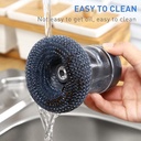 فرشه غسيل مواعين مزودة بسلك استانليس وبخزان للصابون بمقبض مريح لليد