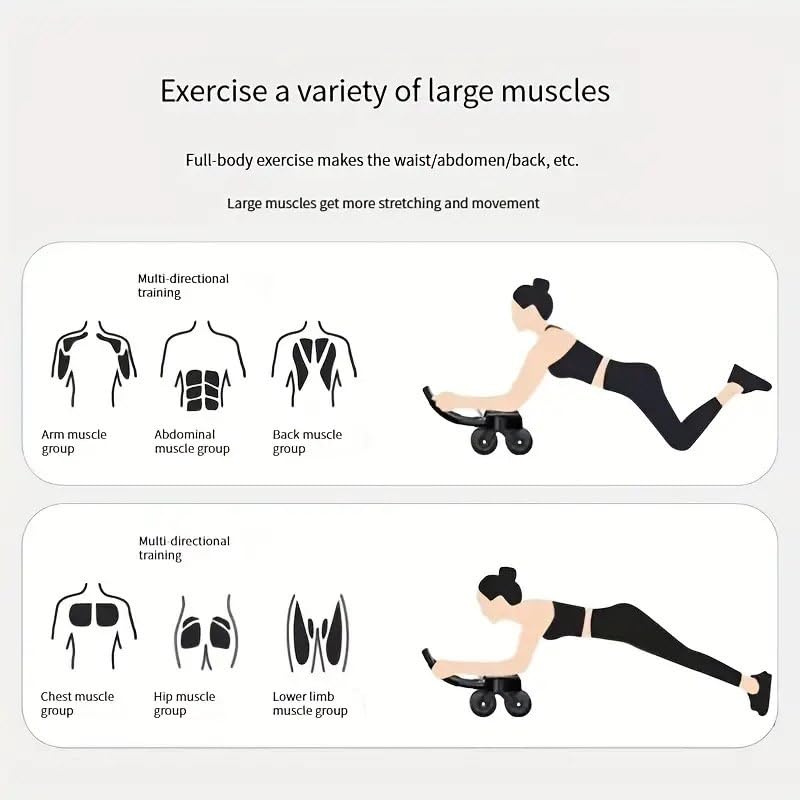 عجلة رياضية بمسند يد لممارسة تمارين الضغط والبطن مع مؤقت ووسادة لحماية الركبة