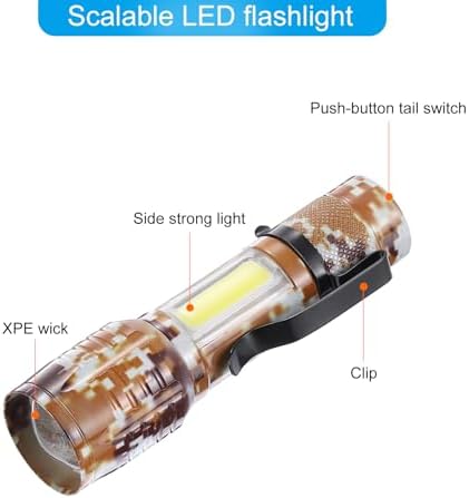 كشاف ميني مع خاصية الزوم القابلة للتعديل ب 3 اضاءات _ بيو اس بي للشحن