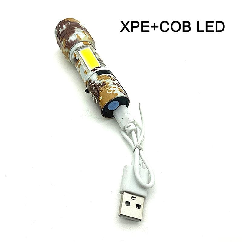 كشاف ميني مع خاصية الزوم القابلة للتعديل ب 3 اضاءات _ بيو اس بي للشحن