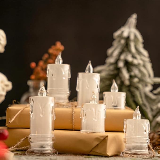 اباجورة مضيئة ديكور علي شكل شمعة من الاكليريك