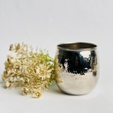 اصيص زرع بتصميم ديكوري مزخرف _ باللون الفضي