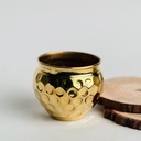 اصيص زرع وحامل شموع نحاس تصميم خليه نحل - باللون الذهبي