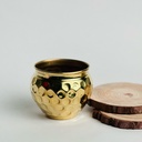 اصيص زرع وحامل شموع نحاس تصميم خليه نحل - باللون الذهبي