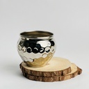 اصيص زرع وحامل شموع نحاس تصميم خليه نحل - باللون الفضي