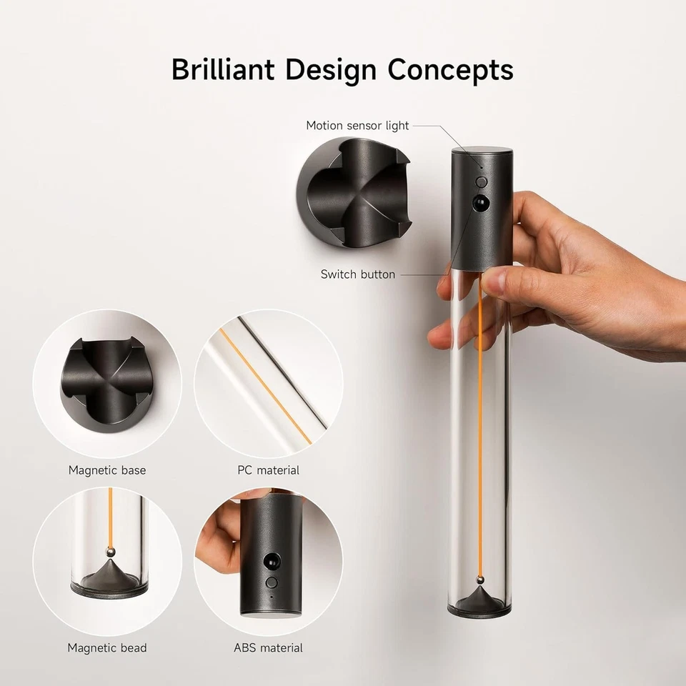 كشاف ليد سينسور مغناطيسي لاضاءة الممرات والسلالم قابل لاعادة الشحن بيو اس بي