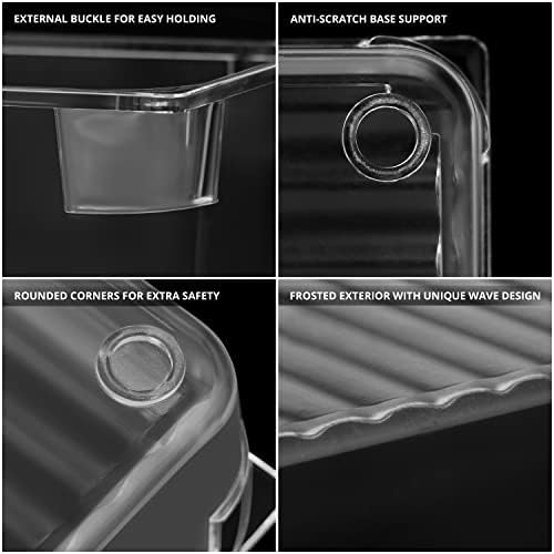 مجموعة منظمات أكريليك شفافة  8 قطع بمقاسات مختلفة لتنظيم الأدراج