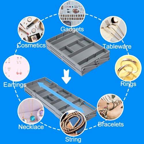 منظم أدراج  2 دور  قابل للطي والسحب لتنظيم الاكسسورات