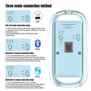 ماوس بلوتوث بتصميم شفاف لاسلكي ثلاثي الاوضاع مع منفذ يو اس بي