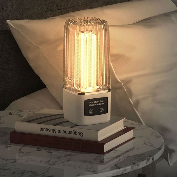 كشاف صاعق بعوض 2 في 1 تقنية اصطياد ثلاثية الأبعاد مع ضوء بنفسجى او اصفر وشبكة أمان