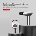 مسدس تدليك مزدوج الرأس يأتى مع 8 رؤوس 10 سرعات بطارية قابله لاعاده الشحن