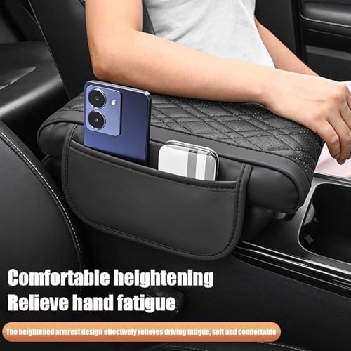 مسند سيارة جلد مبطن لراحة الذراع اثناء القيادة مع جيوب جانبية للتخزين
