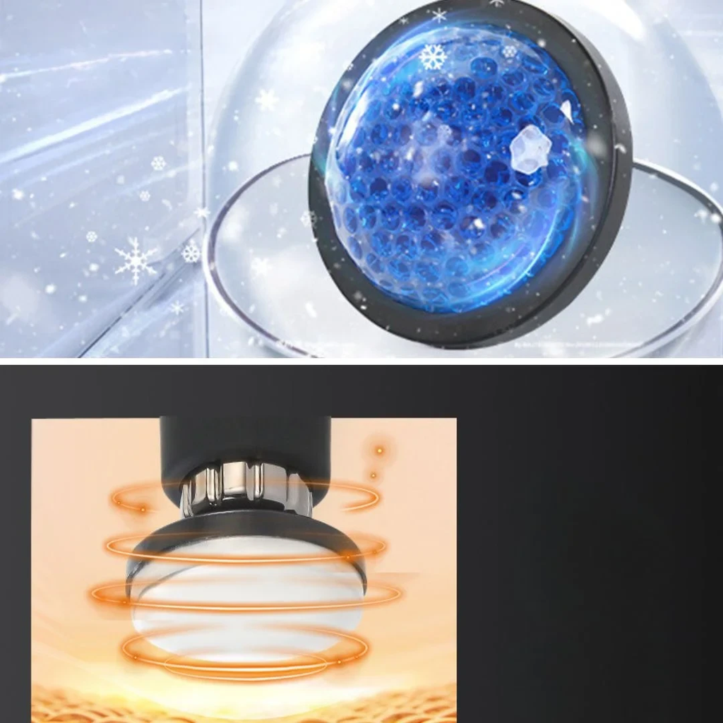 مسدس مساج لاسلكي بـ 6 رؤوس قابلة للاستبدال مع خاصية التدليك الساخن والبارد