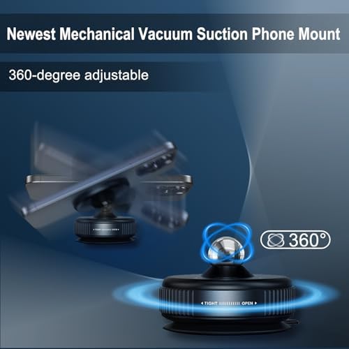 حامل موبايل دوار 360 درجة مزود بقاعدة شفط للتثبيت علي تابلوه السيارة