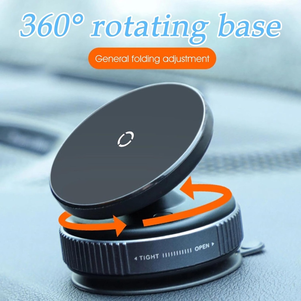 حامل موبايل دوار 360 درجة مزود بقاعدة شفط للتثبيت علي تابلوه السيارة