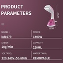 مكواة بخار محمولة بقوة 1400وات تسخين سريع و خزان مياه 220 مل برأس ستانلس ستيل