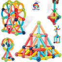 صندوق مكعبات مغناطيسي ثلاثي الأبعاد للأطفال _ 90 قطعة