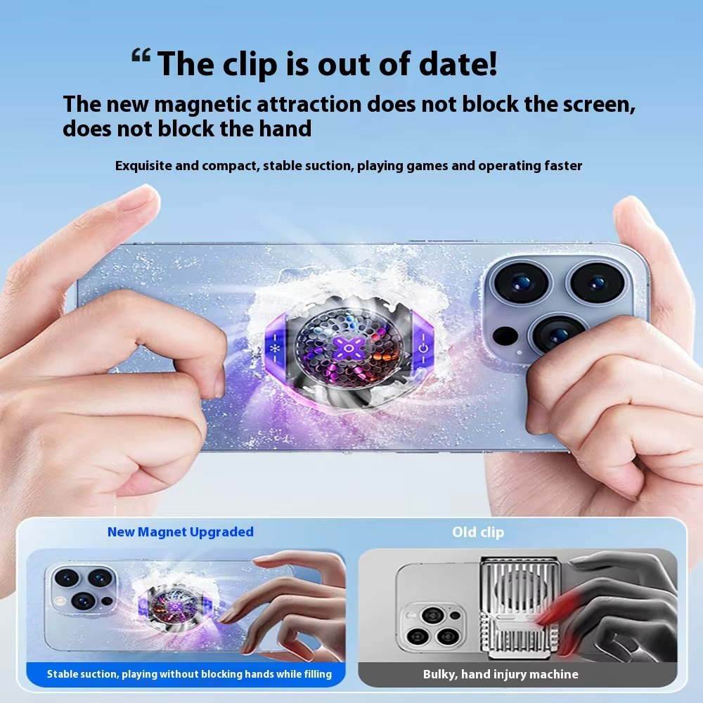 مروحة سلكية لتبريد الهاتف مزودة ب 3 مستويات إضاءة