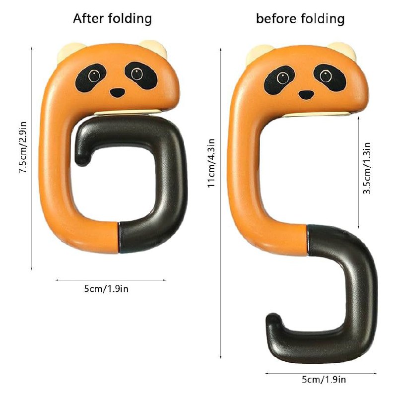 هوك لتعليق الشنط على المكتب قابل للطي على شكل باندا