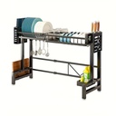 مطبقية لتنظيم وتجفيف الأطباق والأواني فوق الحوض معدن غير قابلة للصدأ