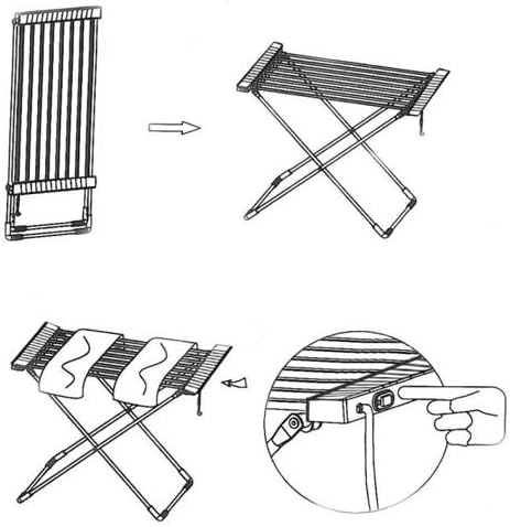 منشر غسيل كهربائي سريع التجفيف 8 ارفف قابل للطي