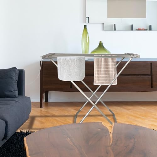 منشر غسيل كهربائي سريع التجفيف 8 ارفف قابل للطي