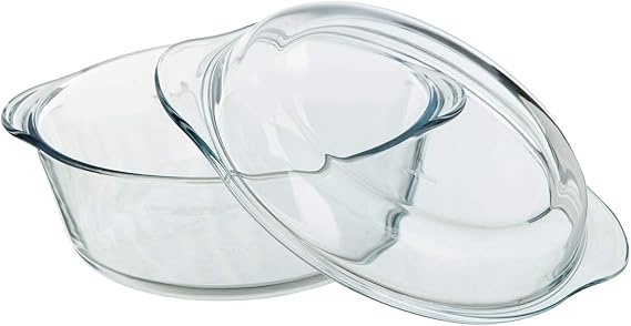 حلة بايركس بغطاء مقاس 2.0 لتر بتصميم دائري الشكل