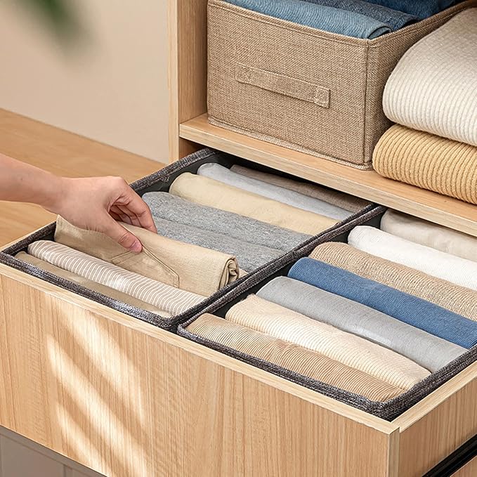 منظم ملابس قابل للطي من الكتان