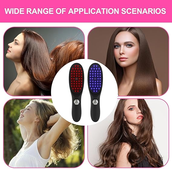 فرشة تدليك فروة الرأس الكهربائية بـ 3 أوضاع اهتزاز مع ضوء أحمر وأزرق