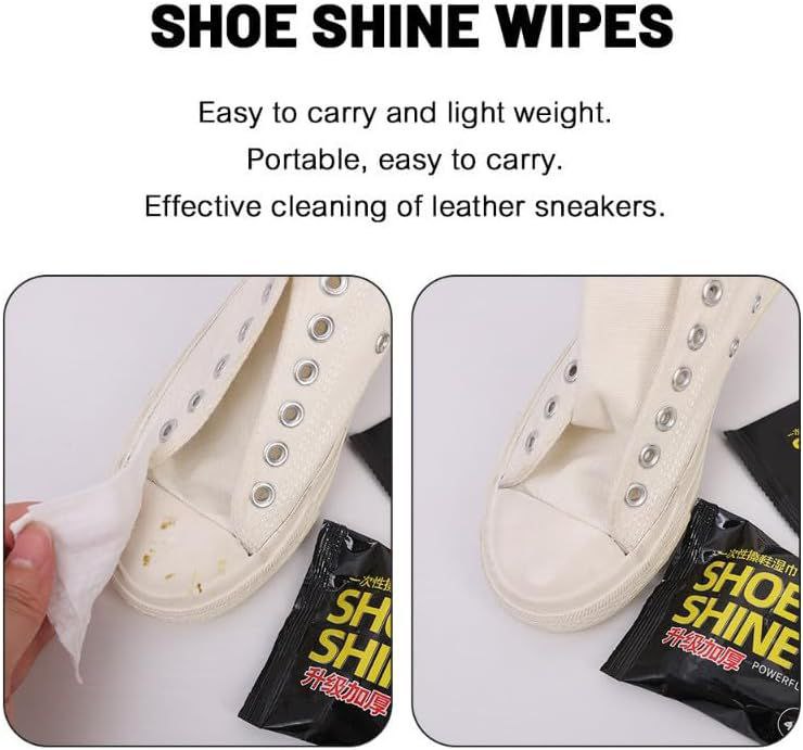 طقم باكت مناديل مبللة مكون من 3 قطع لتنظيف وتلميع الأحذية _الباكت مكون من 80 مناديل