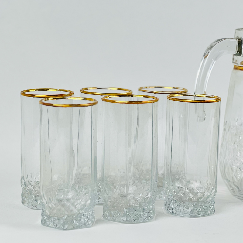 طقم  شربات زجاج 7 قطع لتقديم العصائر والمشروبات