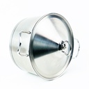 حلة استانلس استيل مقاس 24 * 12سم بغطاء ويدين لسهولة الحمل