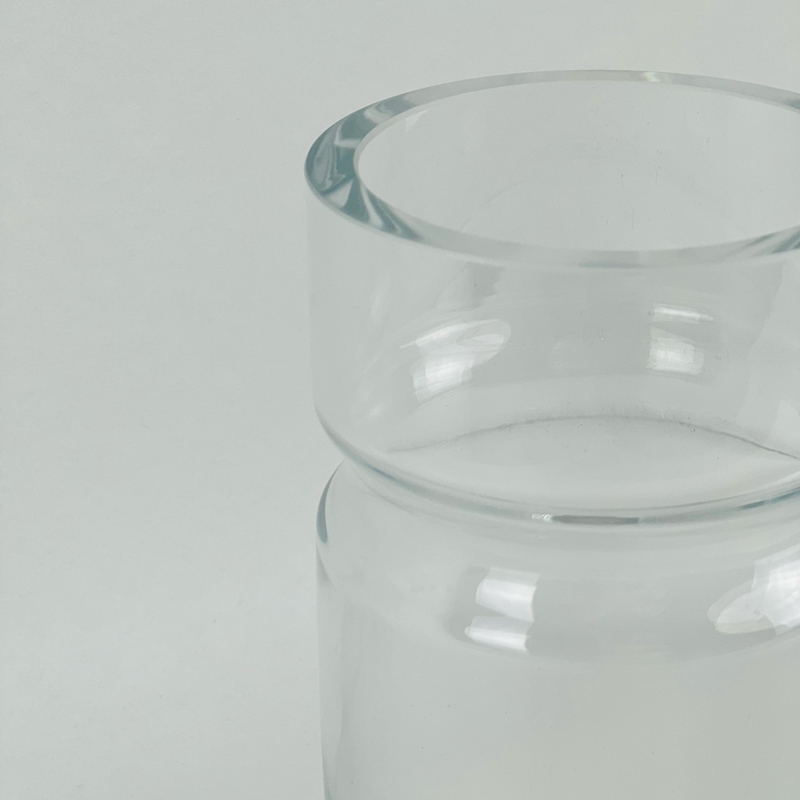 فازة زجاج شفاف لتجديد ديكور البيت مقاس 14 * 30 سم