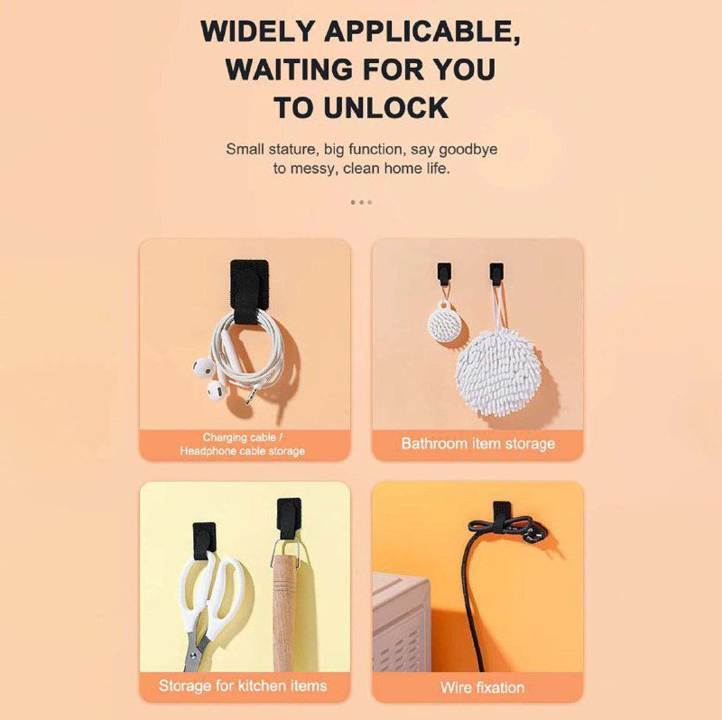 عرض 4 سكوتش مجمع ومنظم للأسلاك والكابلات بلزق دبل فيس للتثبيت علي الحائط والمكتب