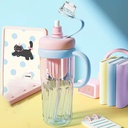 زجاجة مياه بلاستيكية بيد مريحة مناسبة للجيم بسعة 950 مل