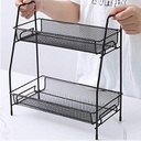 ستاند 2 سلة لتنظيم أدوات المطبخ والحمام من المعدن