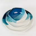 طقم اطباق فخار بتصميم أمواج البحر 3 قطع