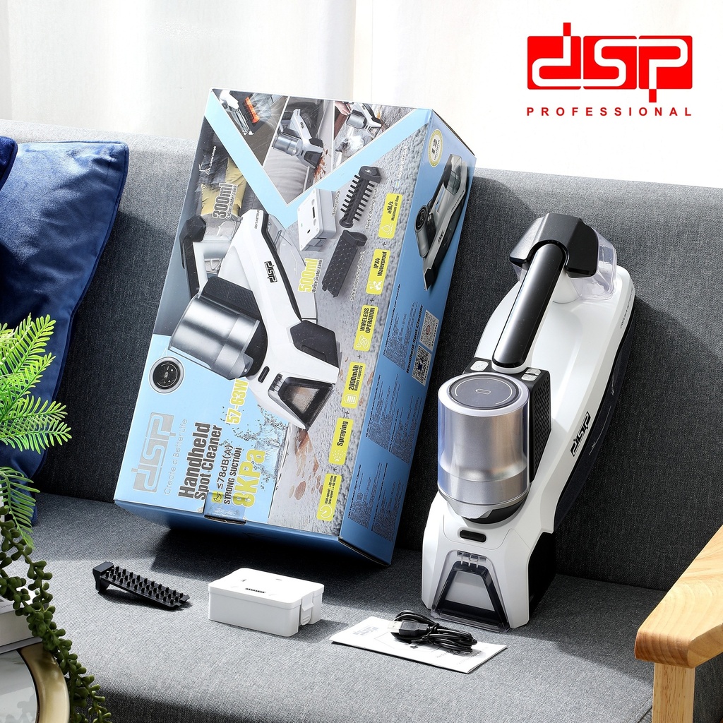 مكنسة غسيل بقع السجاد والمفروشات بشاشة ليد مع خزانين منفصلين ( 300 مل  + 500 مل)  بقوة 63 _ 57 وات