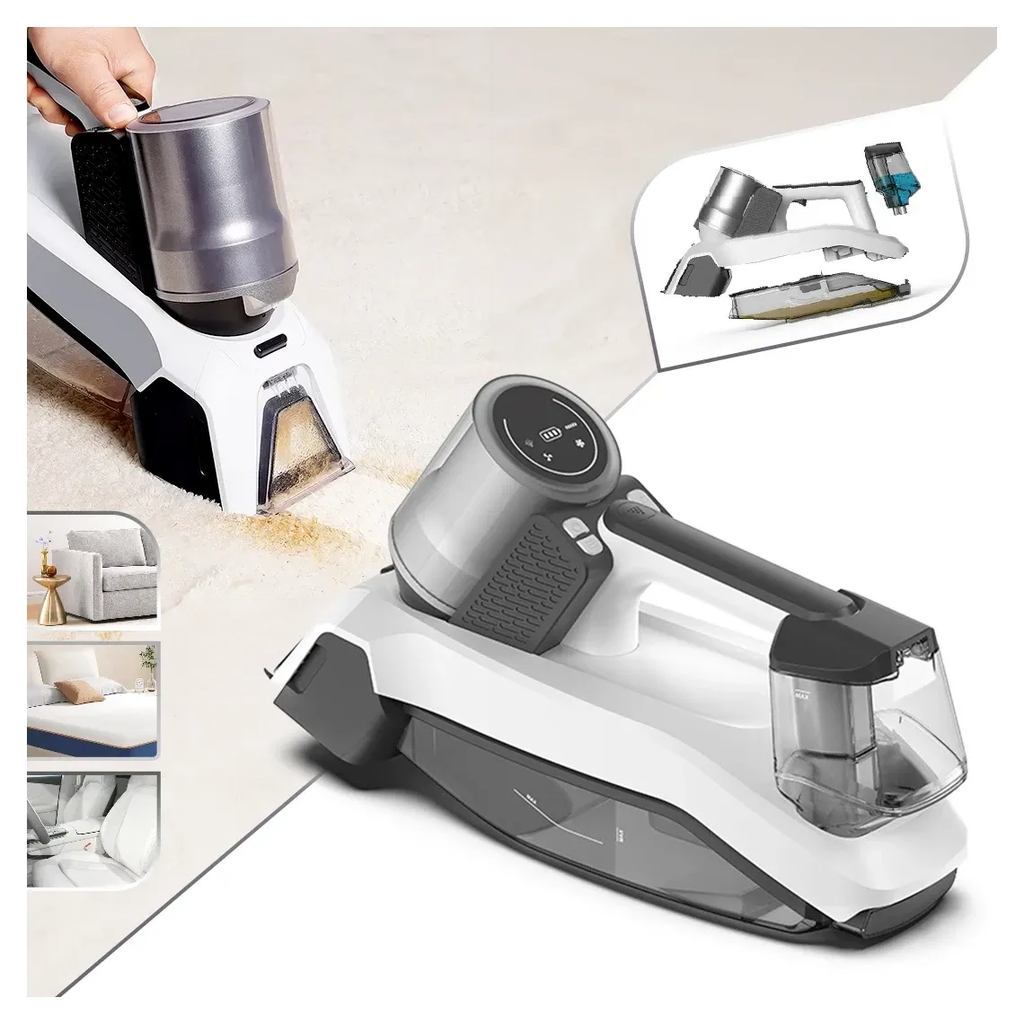 مكنسة غسيل بقع السجاد والمفروشات بشاشة ليد مع خزانين منفصلين ( 300 مل  + 500 مل)  بقوة 63 _ 57 وات