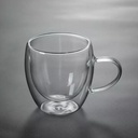 مج زجاج دبل شفاف 150 ملل لشرب وتقديم القهوة والعصائر