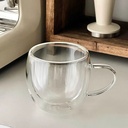 مج زجاج دبل شفاف 150 ملل لشرب وتقديم القهوة والعصائر