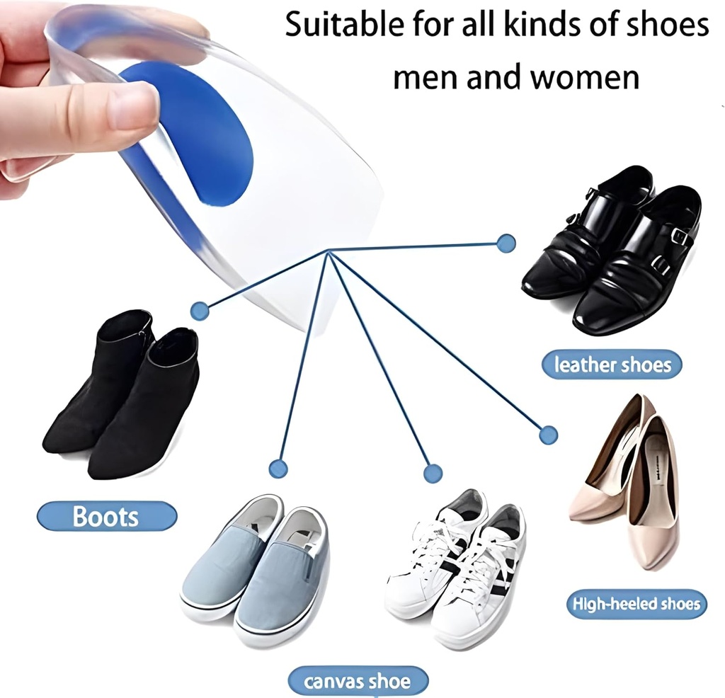 كعب طبي من السيليكون للأحذية مضاد للصدمات مناسب للارتداء اليومي والأنشطة الرياضية