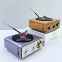 راديو بتصميم جرامافون كلاسيكي قابل للشحن بيو إس بي