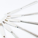 طقم سكاكين عشاء 12 قطعة استانليس ستيل باللون الفضي بمقبض مزخرف