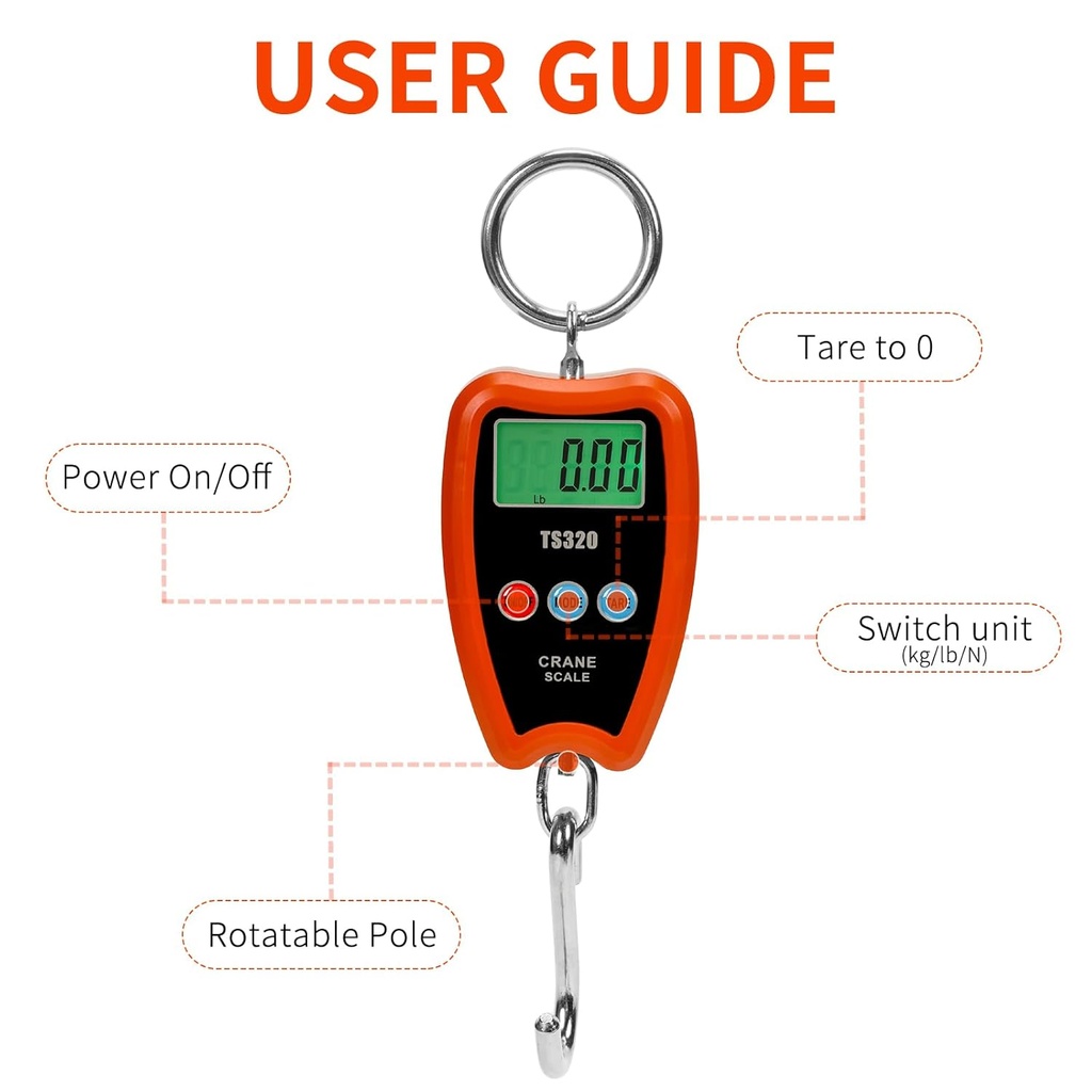 ميزان رافعة ديجيتال محمول بشاشة ليد رقمية يحمل حتى 200 كجم