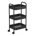 عربة تخزين ومنظم 3 أدوار لتنظيم المطبخ وترتيب أدوات الحمام بعجلات لسهولة الحركة