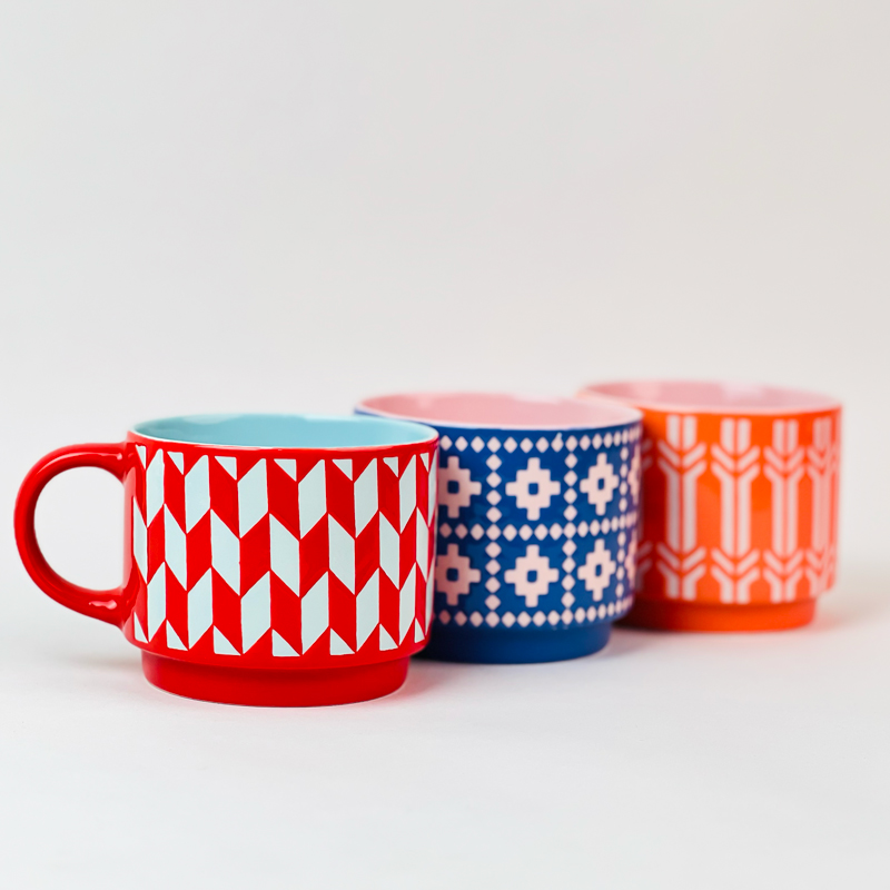 مج بورسلين مزخرف بتصميم مميز للمشروبات الساخنة و النسكافيه 350 ملي