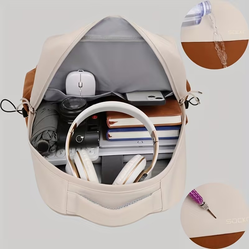 شنطة ظهر للابتوب وتربروف مبطنة من الداخل للدراسة والعمل